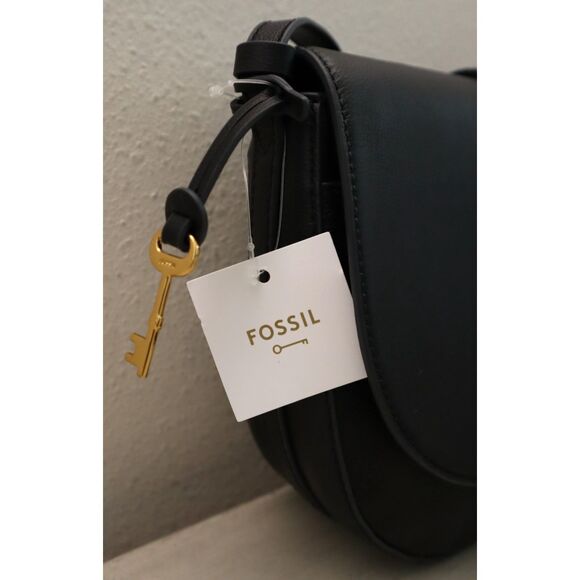 Fossil SHB3161001 Women's Black Pebble Emery Leather Crossbody Bag - Picture 12 of 16